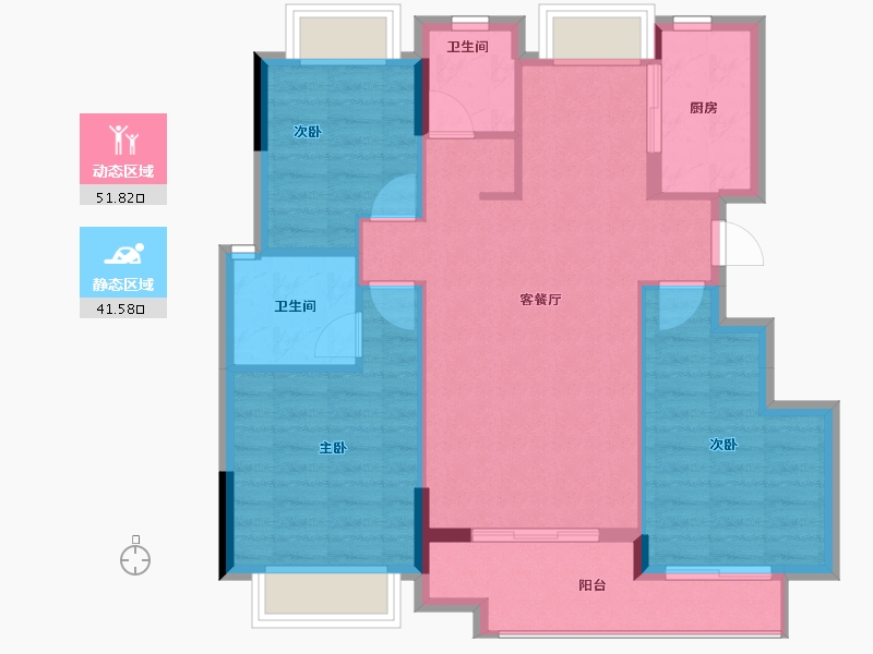 福建省-南平市-三迪溪山九境-84.67-户型库-动静分区