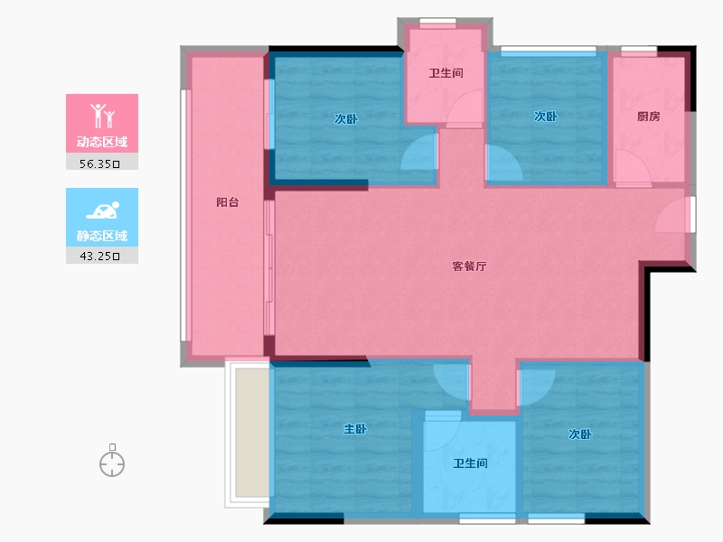 广东省-湛江市-钰海豪庭-89.66-户型库-动静分区