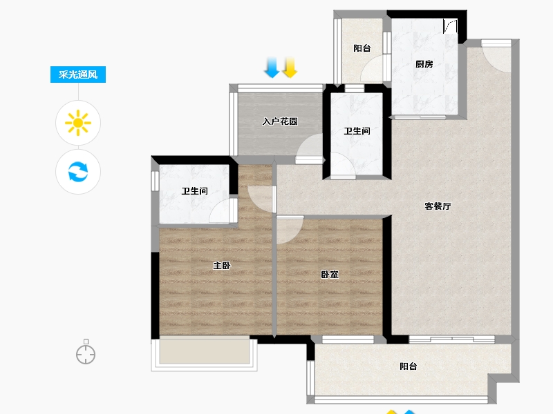 广东省-韶关市-保利大都会-88.00-户型库-采光通风