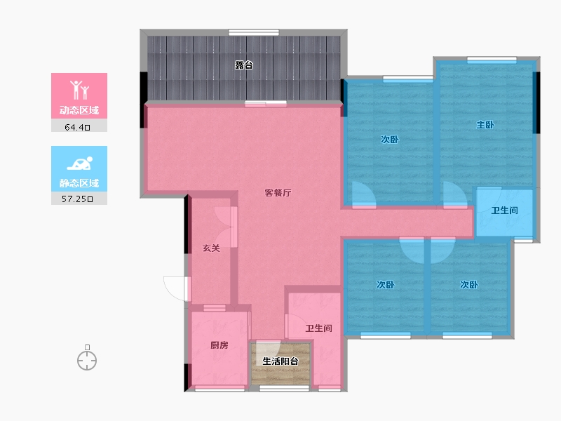 四川省-巴中市-云城书香美邸-127.98-户型库-动静分区