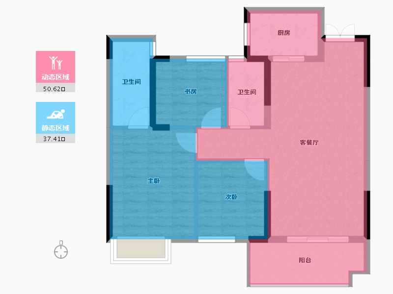 湖北省-宜昌市-华景宜都府-79.31-户型库-动静分区