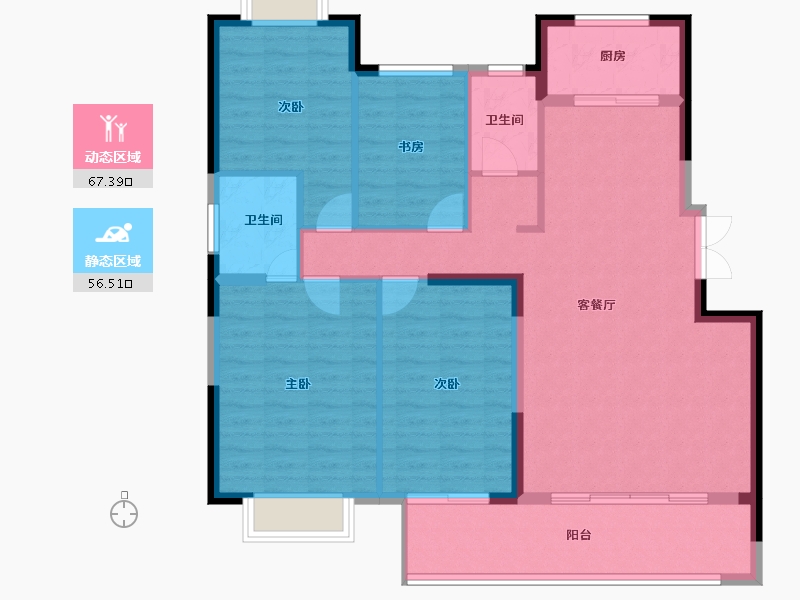 福建省-南平市-​顺成华府-112.89-户型库-动静分区