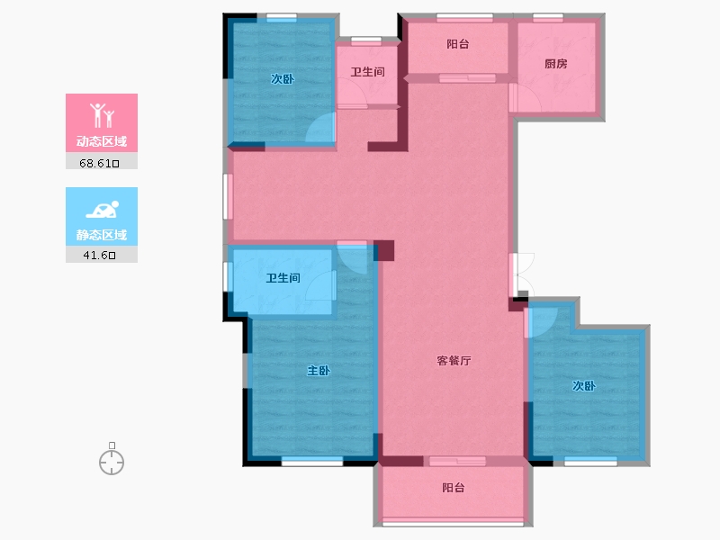 湖北省-宜昌市-秭归百丽嘉园二期-97.56-户型库-动静分区