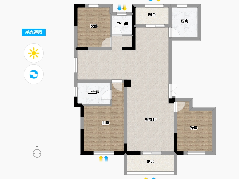 湖北省-宜昌市-秭归百丽嘉园二期-97.56-户型库-采光通风