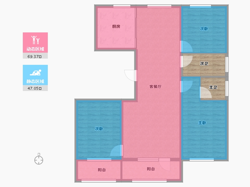 辽宁省-丹东市-学府御景-114.21-户型库-动静分区