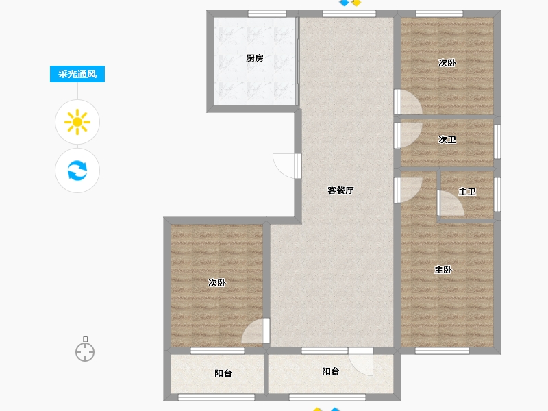 辽宁省-丹东市-学府御景-114.21-户型库-采光通风