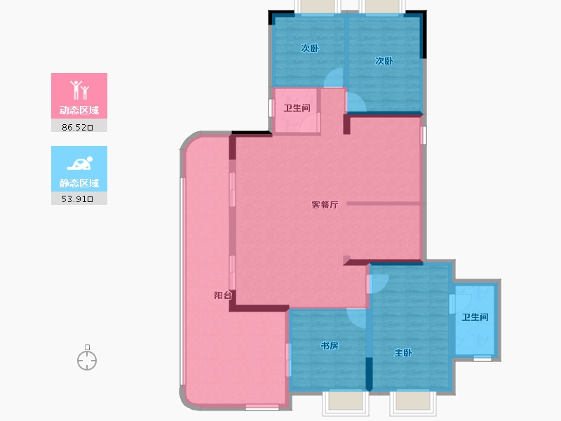 湖北省-宜昌市-高投五龙源著-127.29-户型库-动静分区