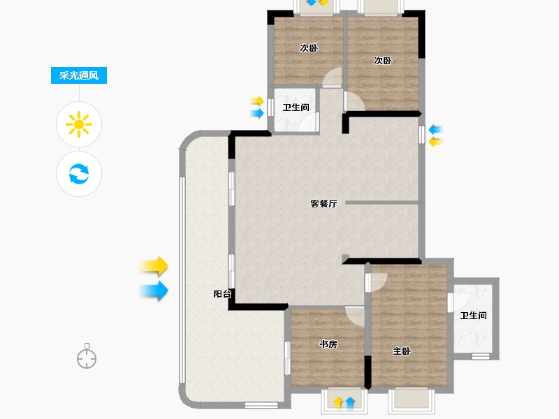 湖北省-宜昌市-高投五龙源著-127.29-户型库-采光通风