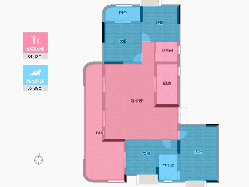 湖北省-宜昌市-高投五龙源著-136.22-户型库-动静分区