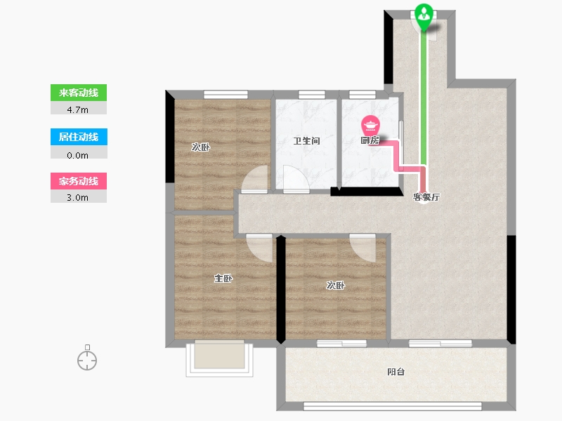 湖北省-宜昌市-金科云玺台-77.60-户型库-动静线