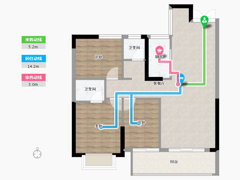 福建省-南平市-​顺成华府-78.84-户型库-动静线