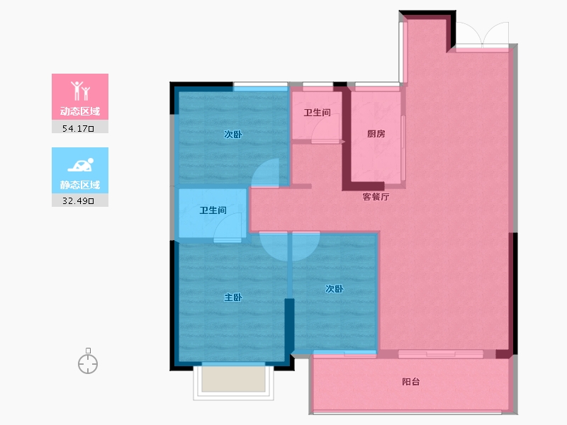 福建省-南平市-​顺成华府-78.84-户型库-动静分区