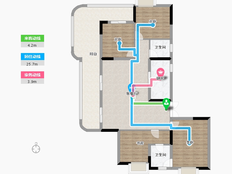 湖北省-宜昌市-高投五龙源著-122.80-户型库-动静线