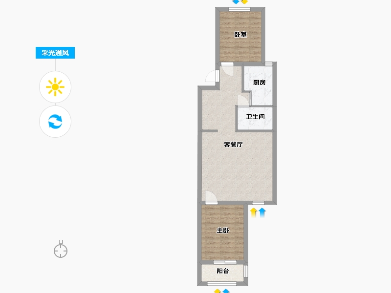 北京-北京市-常秀家园-62.50-户型库-采光通风