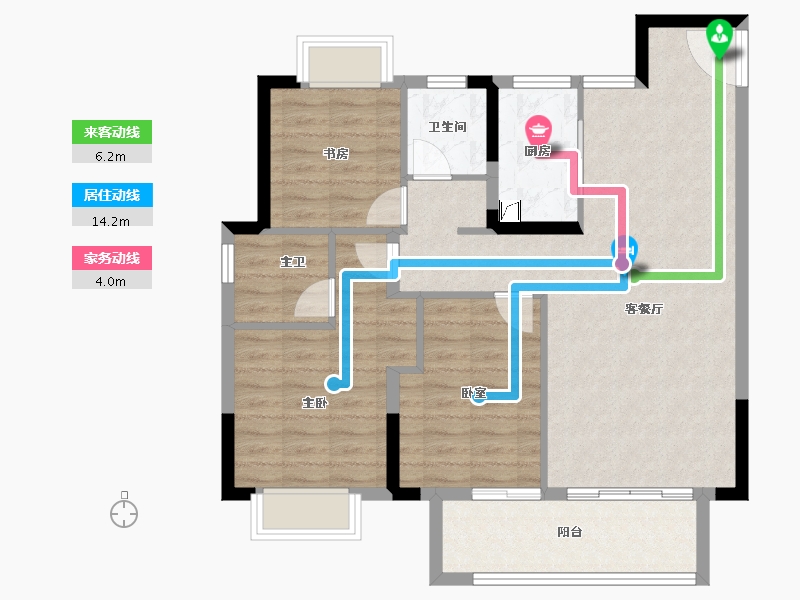 江西省-吉安市-浩城青华府-91.20-户型库-动静线