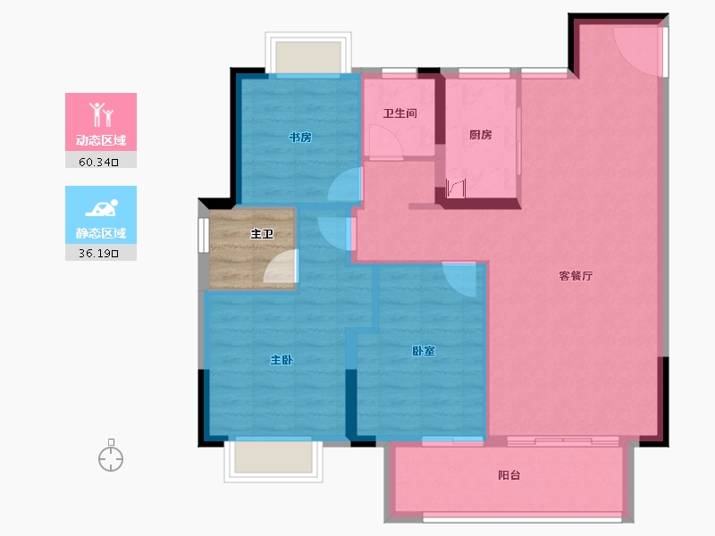 江西省-吉安市-浩城青华府-91.20-户型库-动静分区