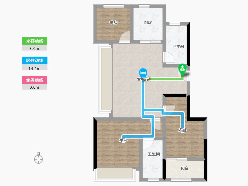 浙江省-衢州市-众安德信云之宸里-76.80-户型库-动静线