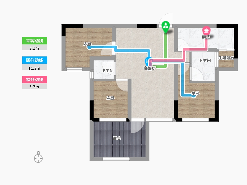 四川省-巴中市-云城书香美邸-62.93-户型库-动静线