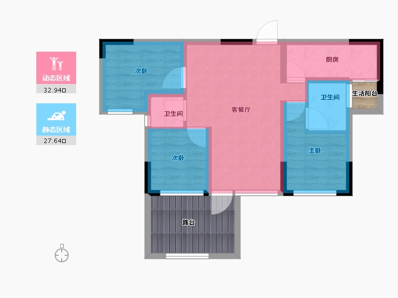 四川省-巴中市-云城书香美邸-62.93-户型库-动静分区