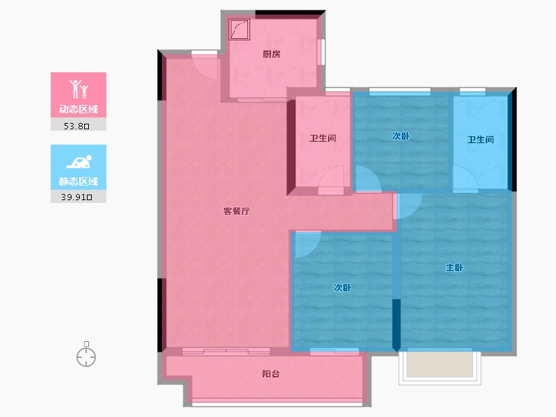 江西省-赣州市-龙湖润达天境-84.00-户型库-动静分区