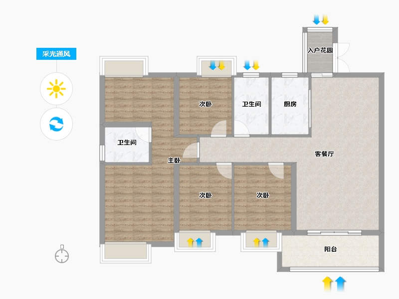 江西省-吉安市-滨江翡翠学府-115.16-户型库-采光通风