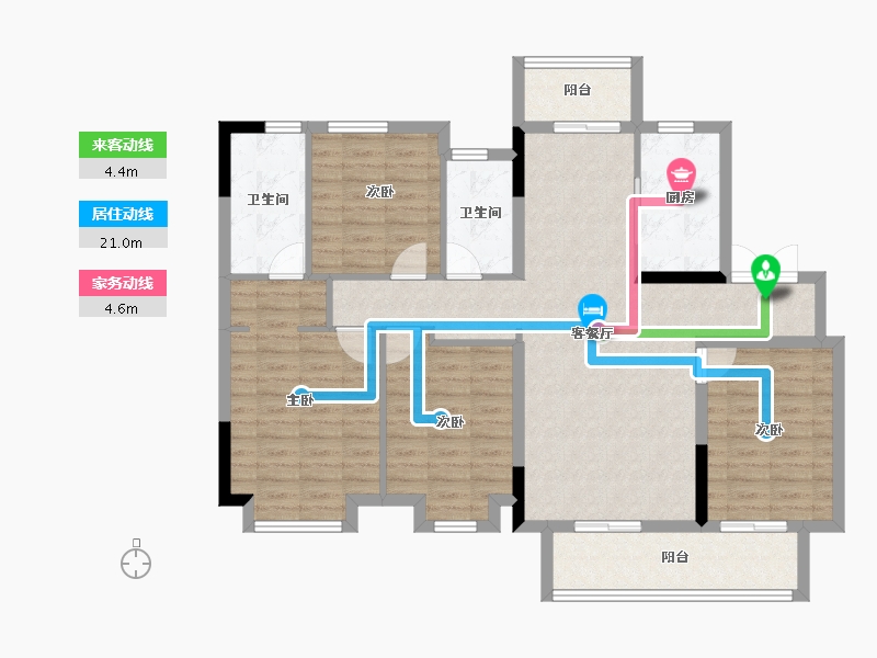 湖北省-宜昌市-融创学府壹号-110.46-户型库-动静线