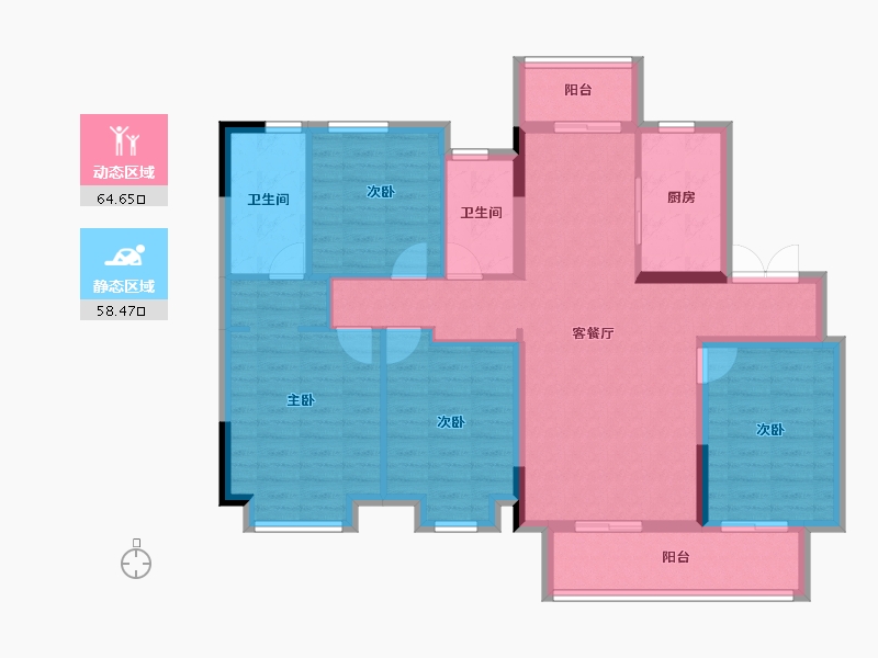 湖北省-宜昌市-融创学府壹号-110.46-户型库-动静分区