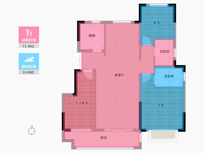 安徽省-蚌埠市-拓基鼎元悦府-91.21-户型库-动静分区