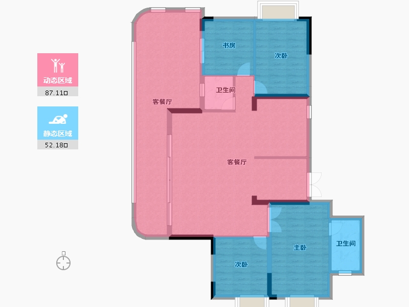 湖北省-宜昌市-高投五龙源著-127.30-户型库-动静分区