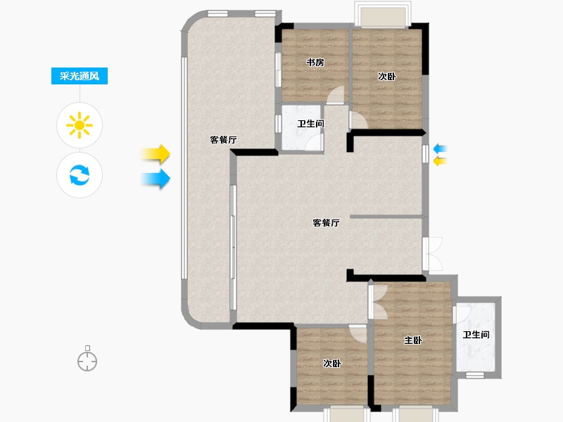 湖北省-宜昌市-高投五龙源著-127.30-户型库-采光通风