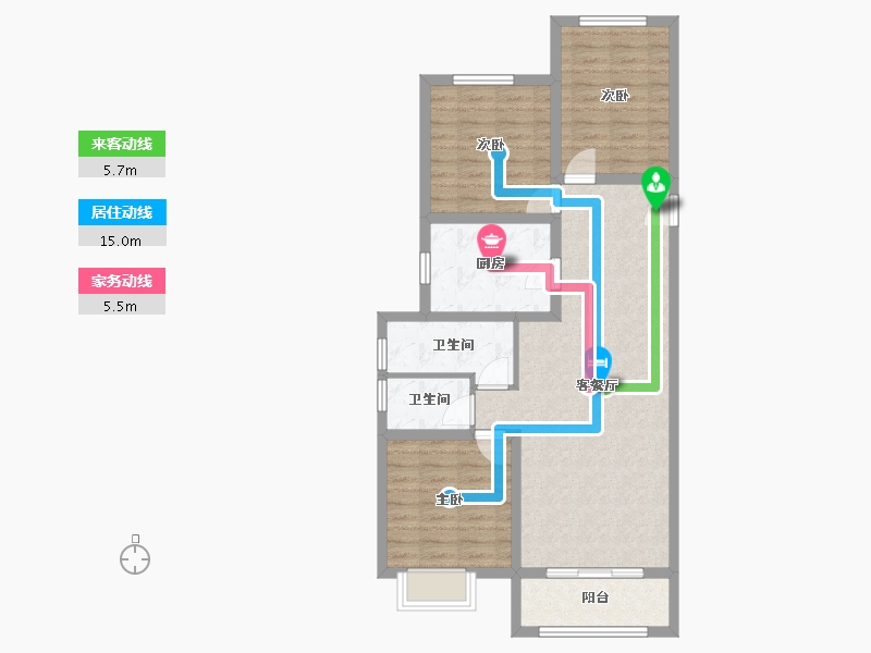 陕西省-榆林市-万居红山印-85.87-户型库-动静线