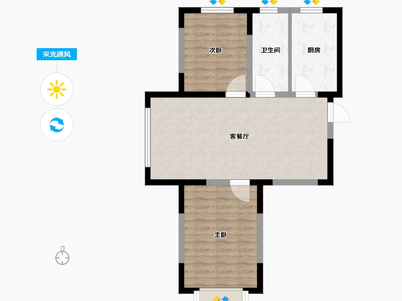 辽宁省-丹东市-学府御景-69.08-户型库-采光通风