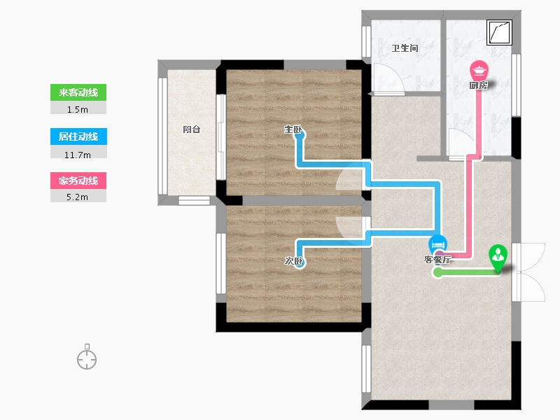 江苏省-苏州市-华元嘉园-60.00-户型库-动静线