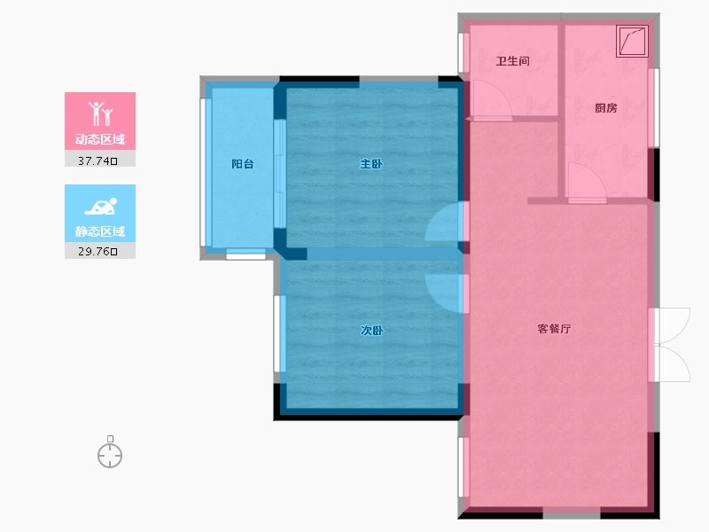 江苏省-苏州市-华元嘉园-60.00-户型库-动静分区