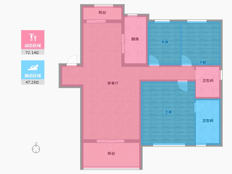 湖北省-宜昌市-南园-106.77-户型库-动静分区