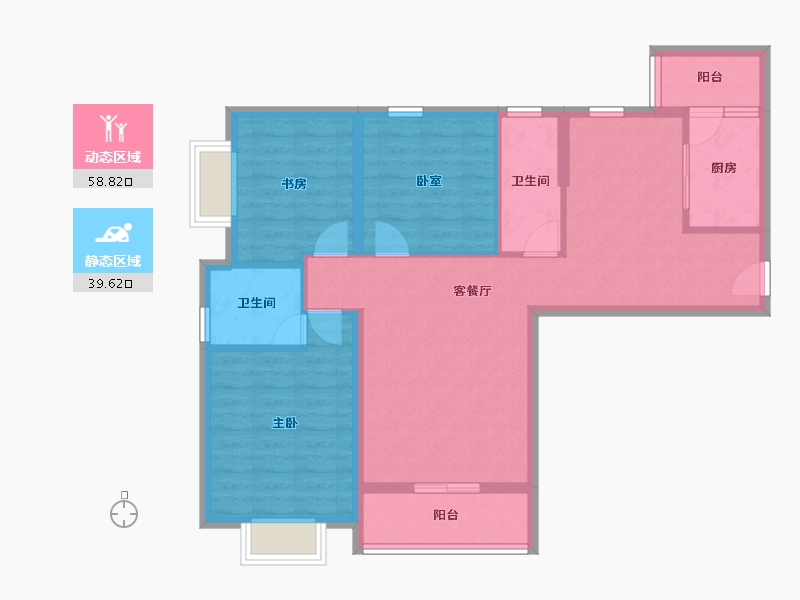 贵州省-铜仁市-南岳清水湾-87.79-户型库-动静分区