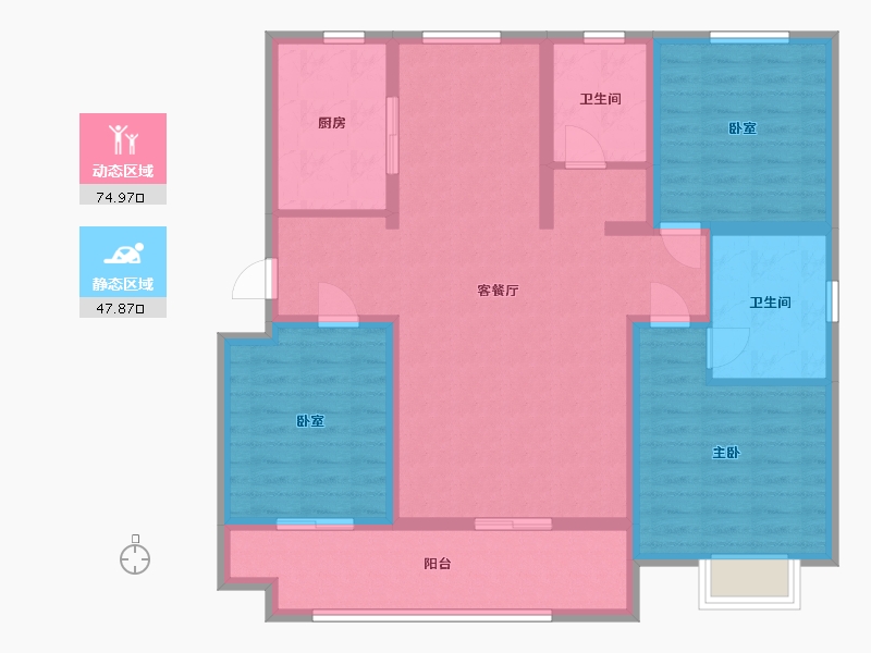 山东省-临沂市-金域首府-110.88-户型库-动静分区