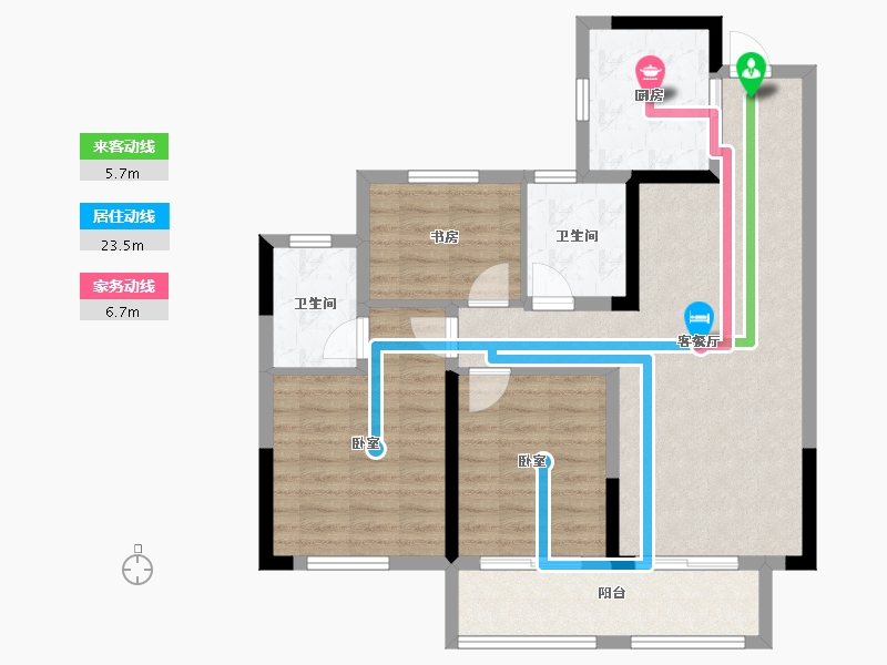 安徽省-蚌埠市-春江花月-86.40-户型库-动静线