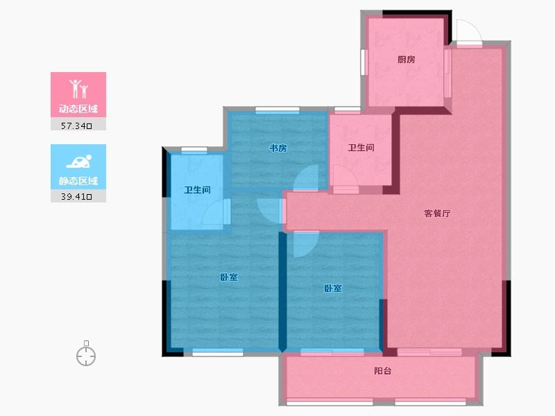 安徽省-蚌埠市-春江花月-86.40-户型库-动静分区