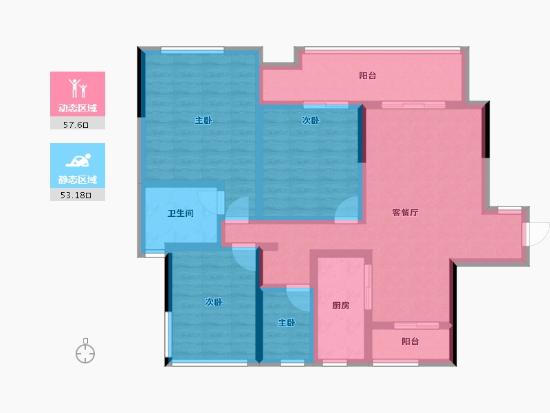 四川省-遂宁市-龙腾帝景-97.32-户型库-动静分区