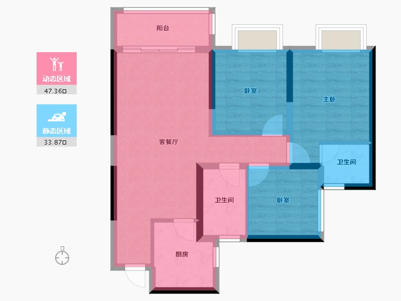 四川省-绵阳市-华丽河畔-71.95-户型库-动静分区