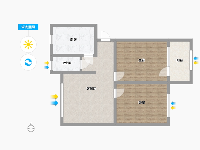 江西省-南昌市-省一建-宿舍-70.00-户型库-采光通风