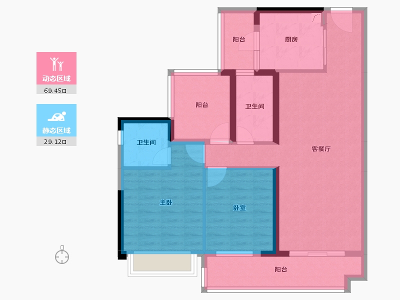 广东省-韶关市-碧桂园太阳城-87.29-户型库-动静分区