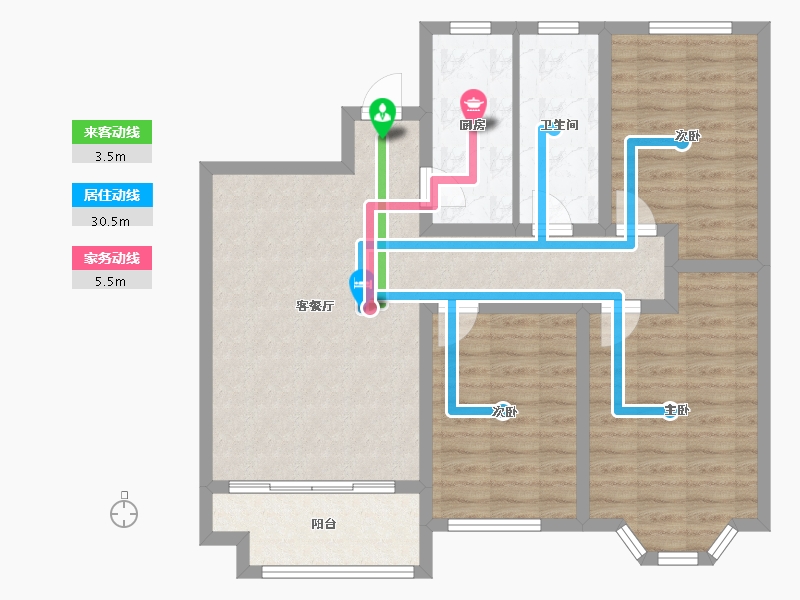 山东省-潍坊市-天骄御园-89.00-户型库-动静线