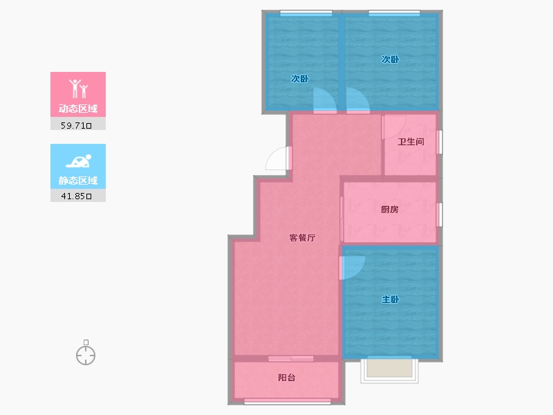 山东省-泰安市-裕泰·壹号院-91.01-户型库-动静分区