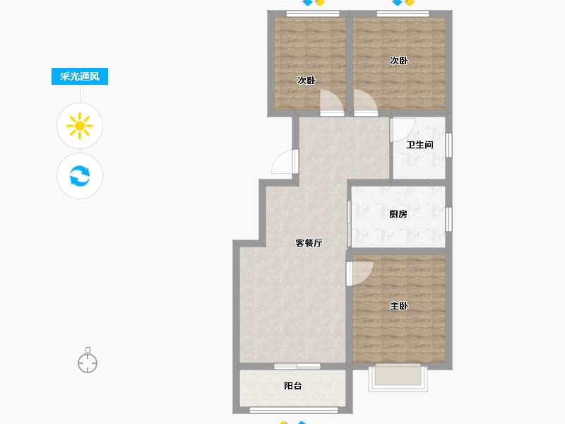 山东省-泰安市-裕泰·壹号院-91.01-户型库-采光通风