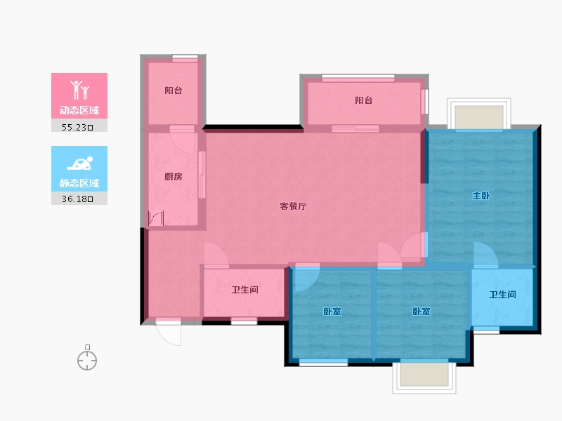 四川省-眉山市-万达御湖世家-76.25-户型库-动静分区