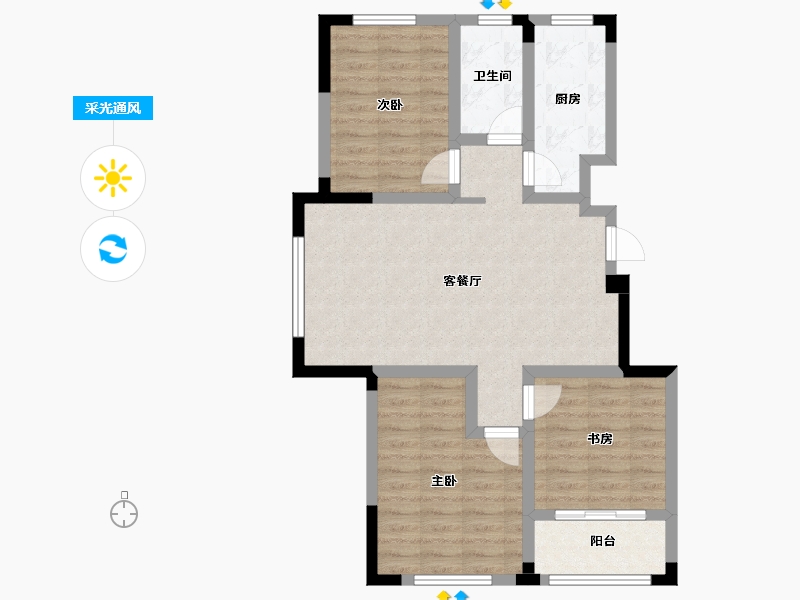 山东省-淄博市-远方凤栖园-78.53-户型库-采光通风