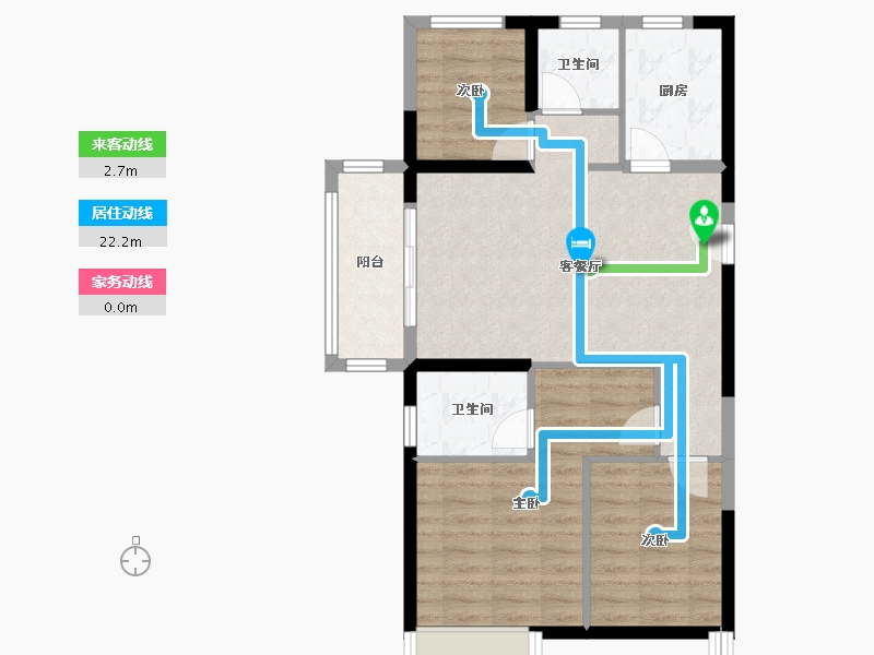 江苏省-苏州市-绿地象屿德馨嘉苑-75.00-户型库-动静线