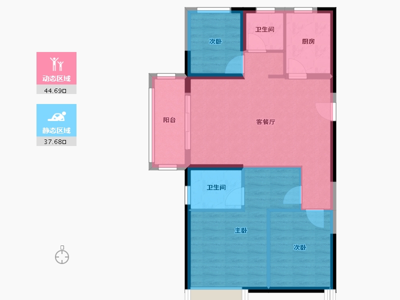 江苏省-苏州市-绿地象屿德馨嘉苑-75.00-户型库-动静分区